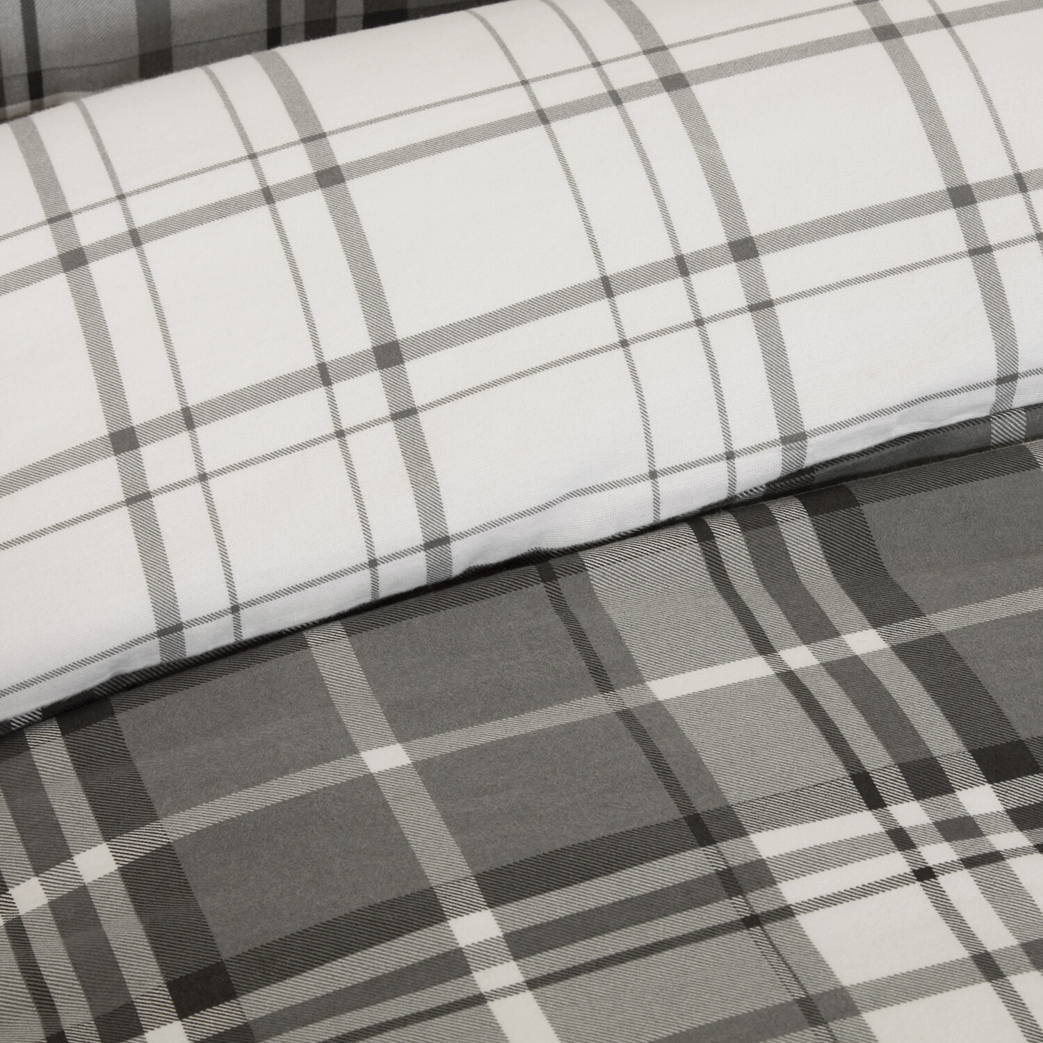 Balmoral Check Duvet Set Grey Single Image 4