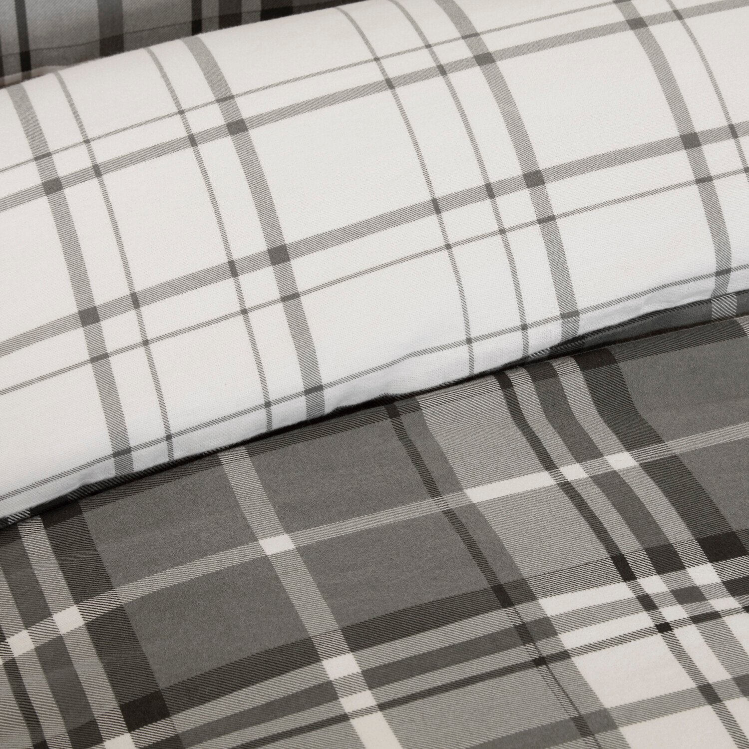 Balmoral Check Duvet Set Grey Double Image 4