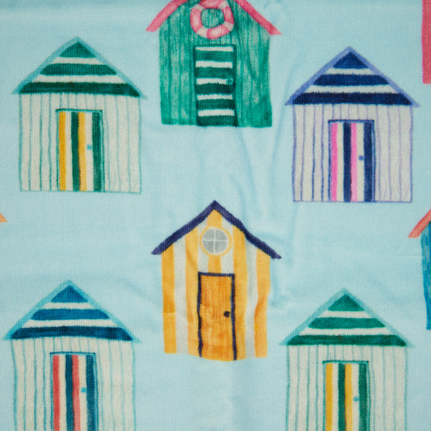 Beach Hut Hand Towel - Blue Image 4