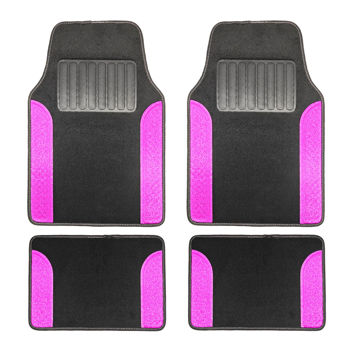 Pack of 4 Simply Auto Pink Bling Carpet MatsPink Image 2