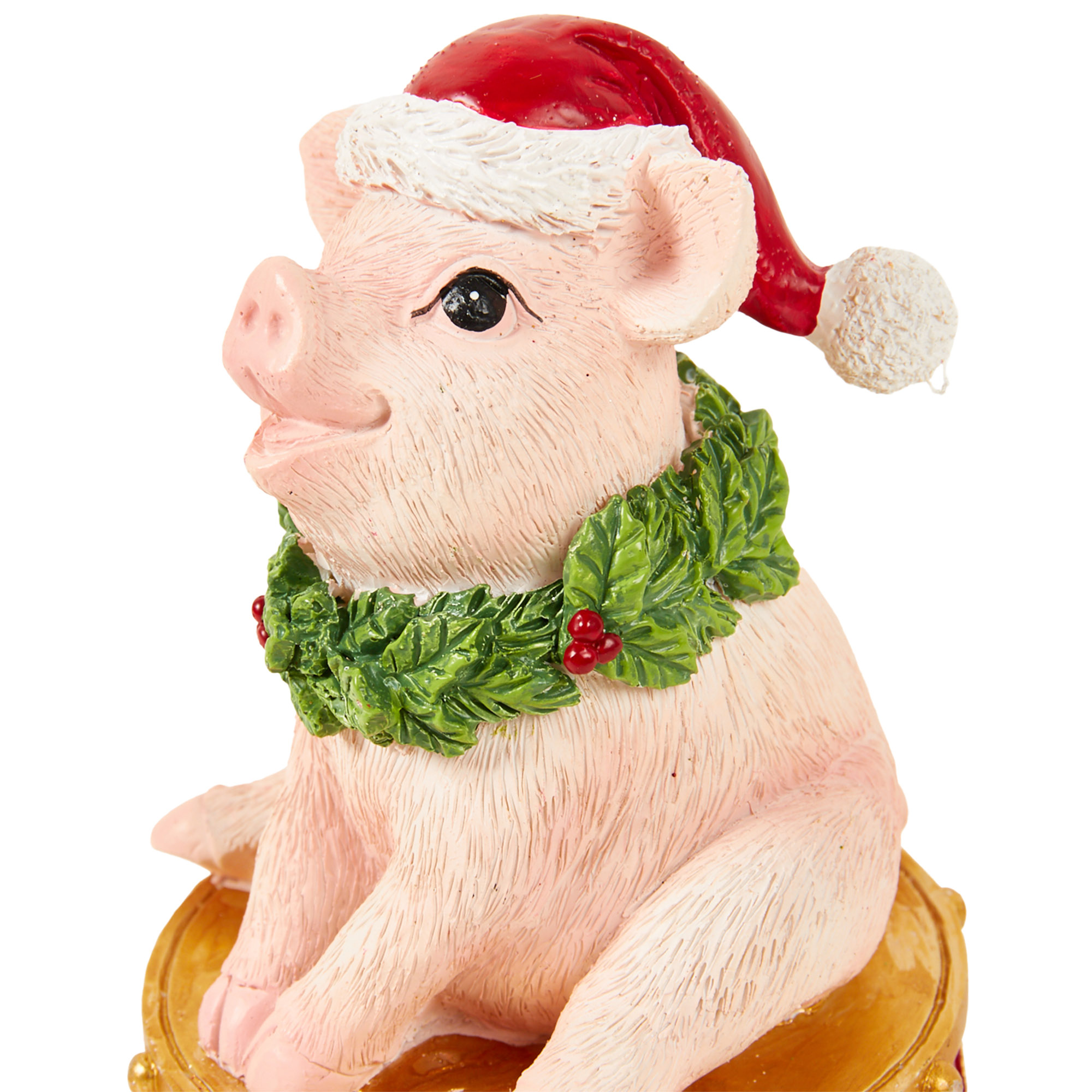 Christmas Pig Sat On A Drum - Pink Image 4