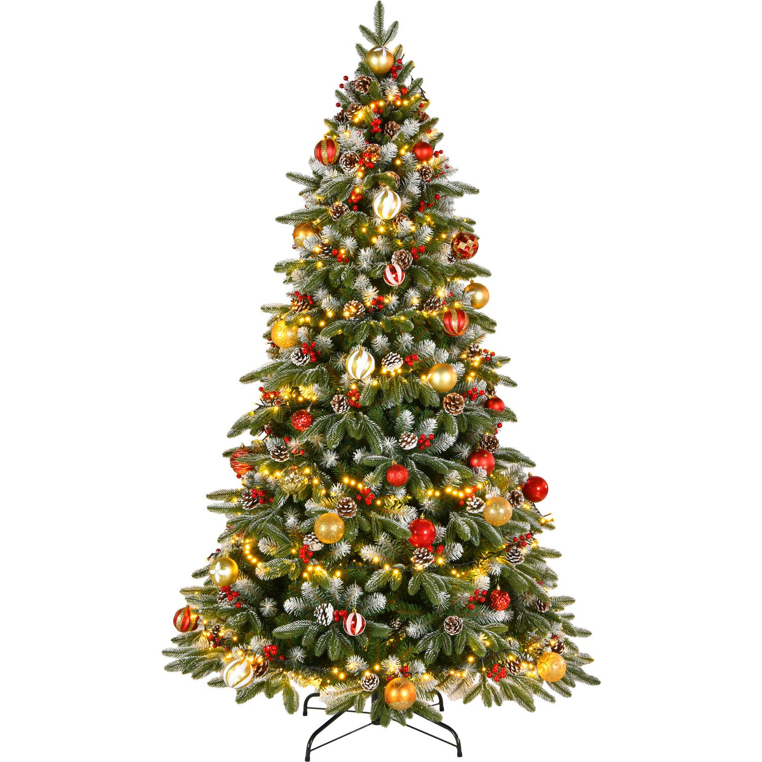 Beaumont Flocked Fir Tree 7ft - Green Image 6