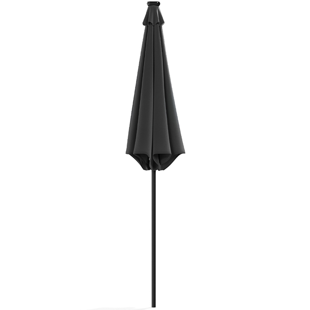 Living and Home Dark Grey Solar LED Crank and Tilt Parasol 3m Image 5