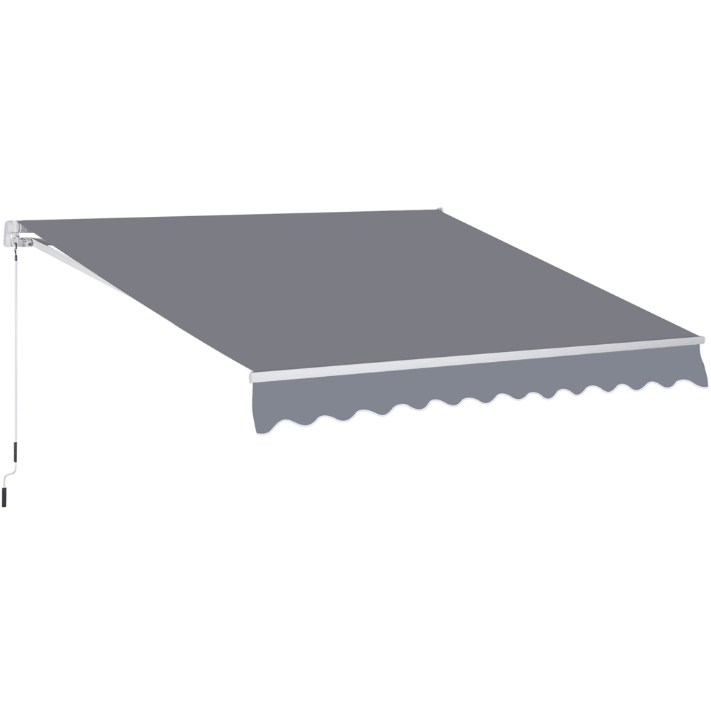 Outsunny Grey Manual Retractable Awning 3 x 2.5m Image 2