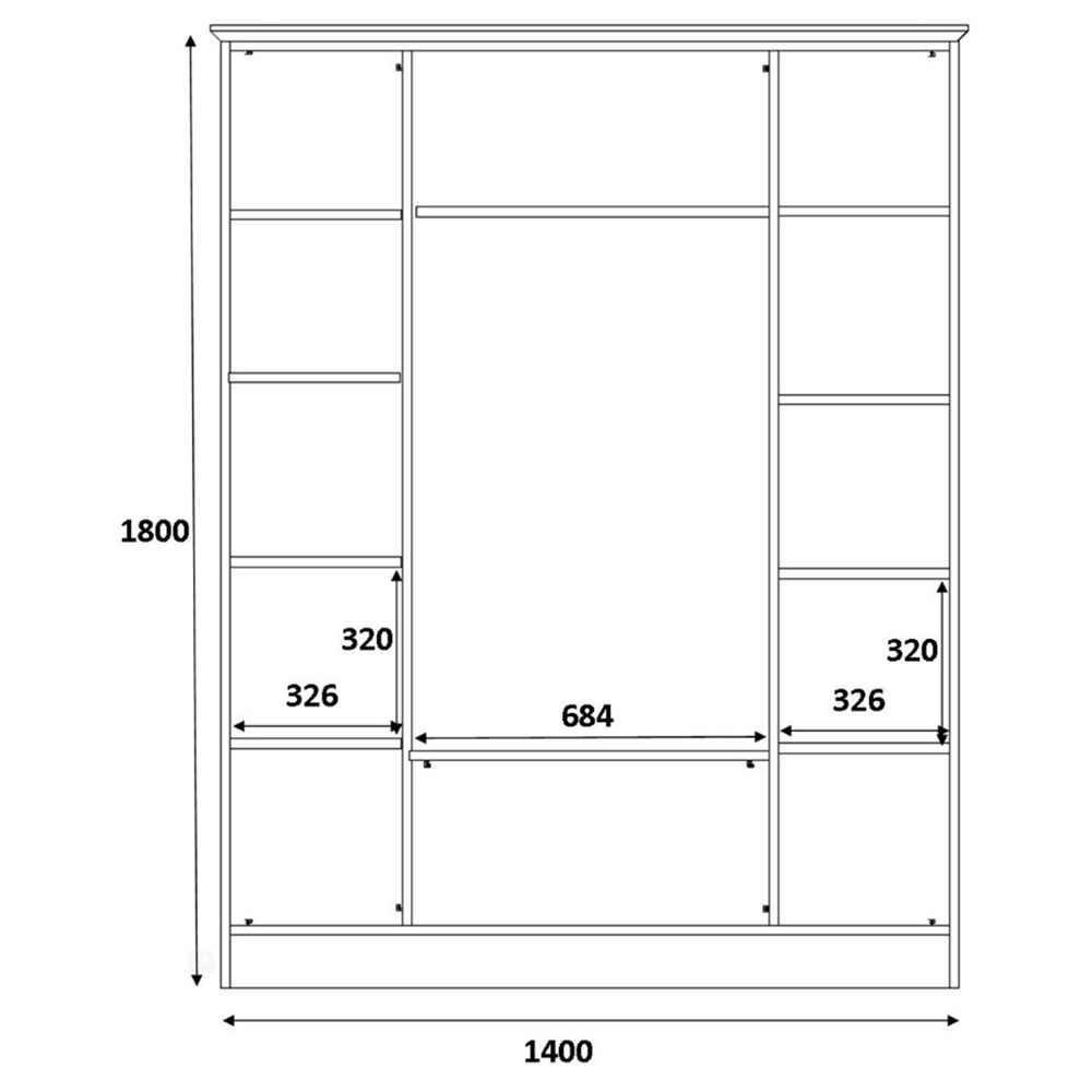 Evu CLEMENT 4 Door 2 Drawer White Wardrobe Image 6