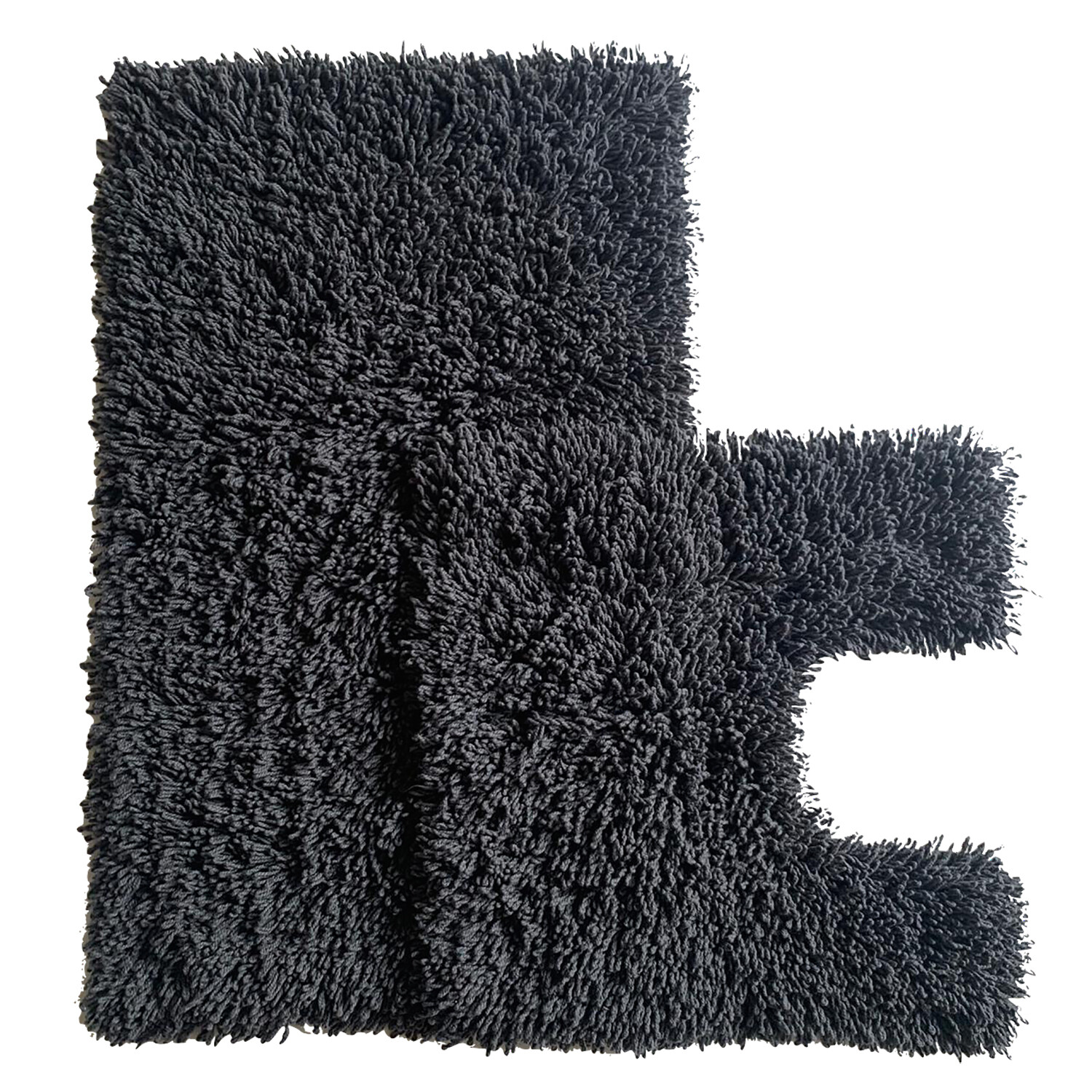 Charcoal Luxurious Twist Bath Mat Set Image