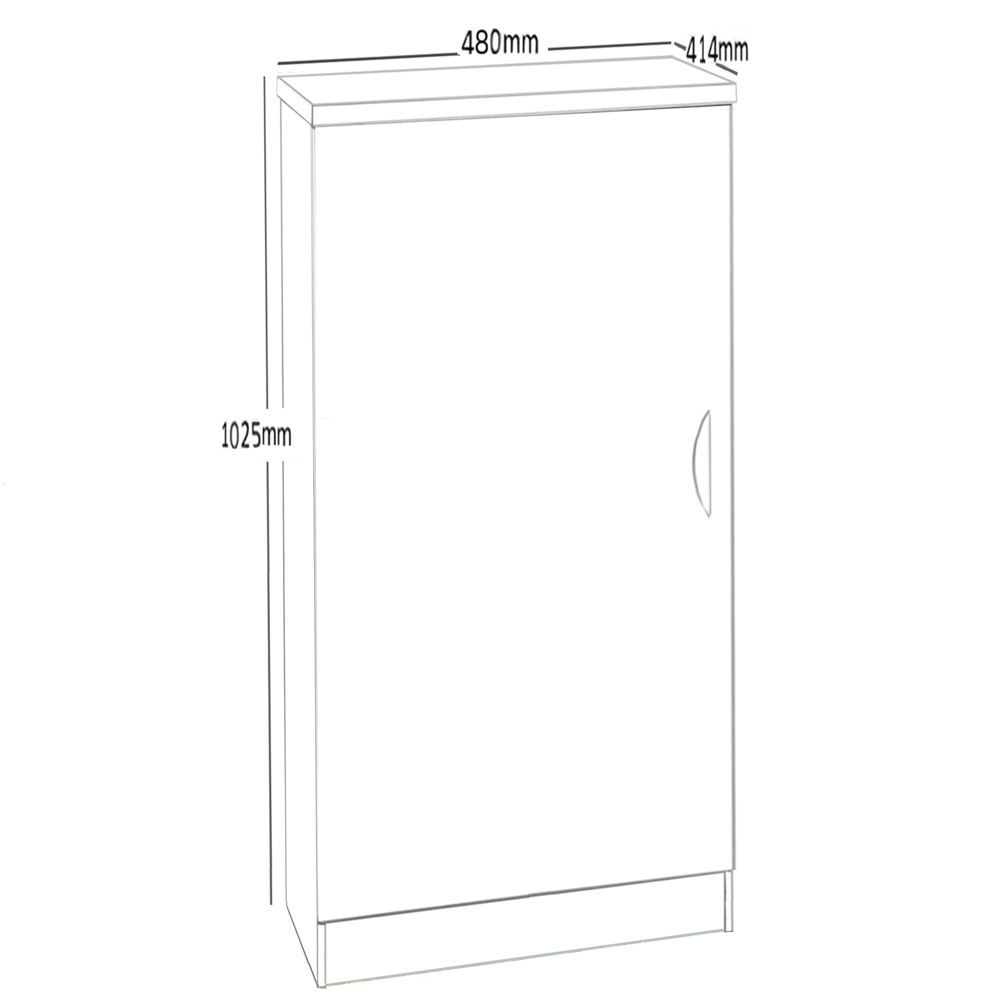 R White Cabinets Single Door Classic Oak Mid Height Cupboard Image 5