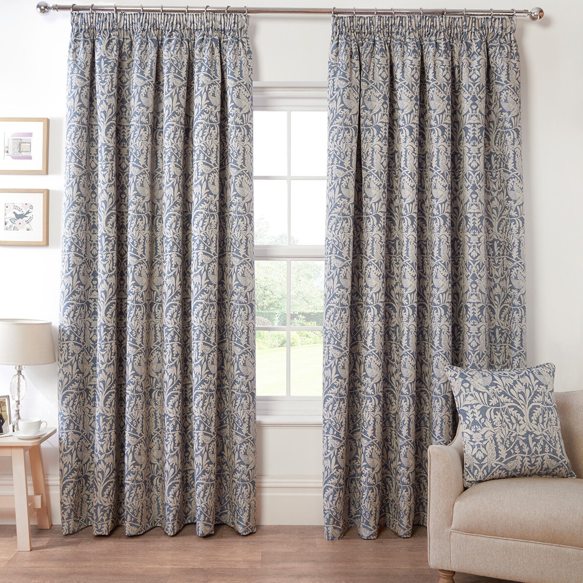 Elmsley Taped Curtain Navy - Navy / 229cm Image 1