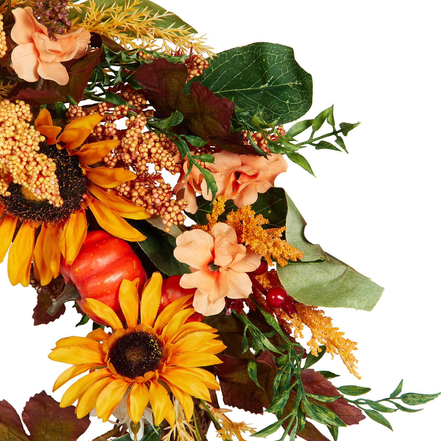 Autumnal Sunflower Pumpkin Wreath Multicolour Image 2