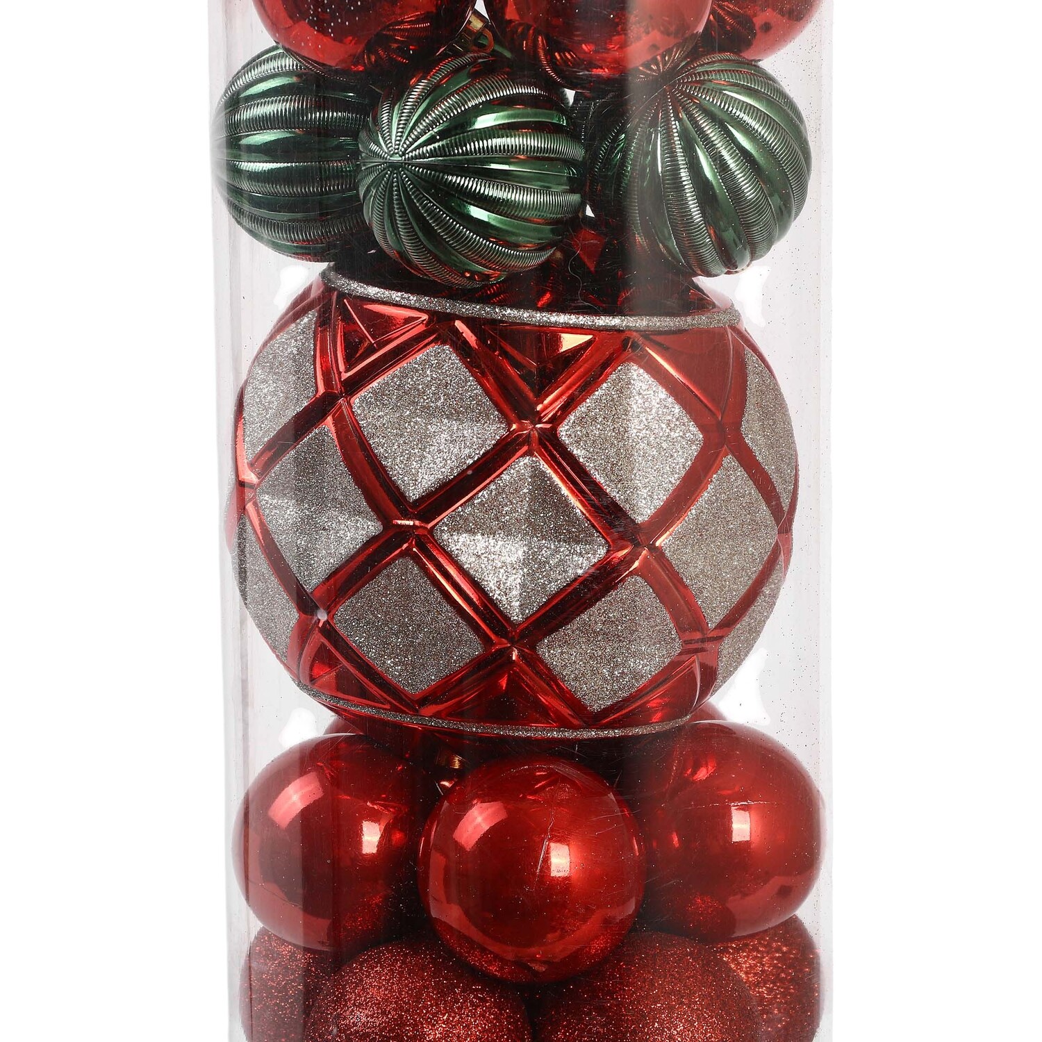 Set of 32 Chalet Baubles Red Image 3