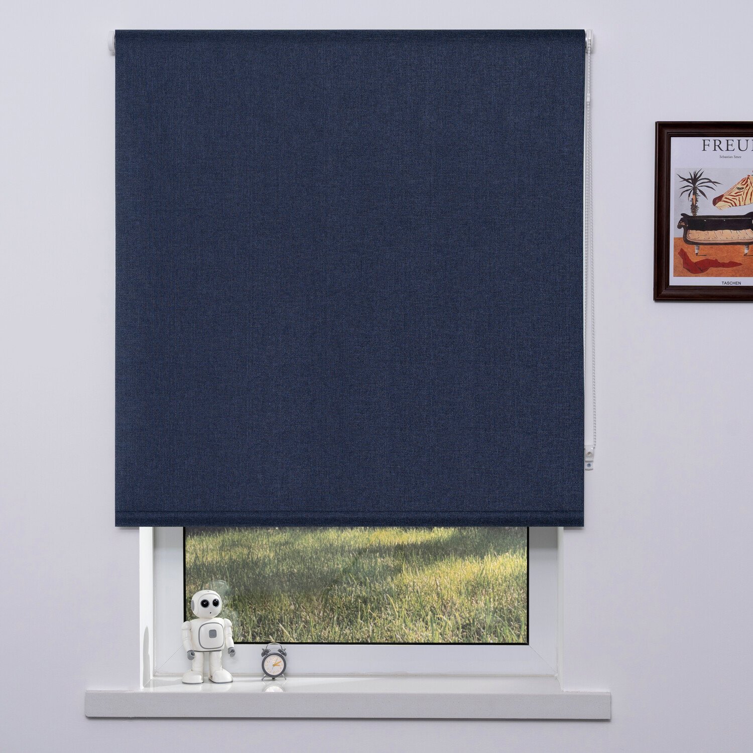 Divante Blackout Textured Blind - Dark Blue / 60cm Image 1