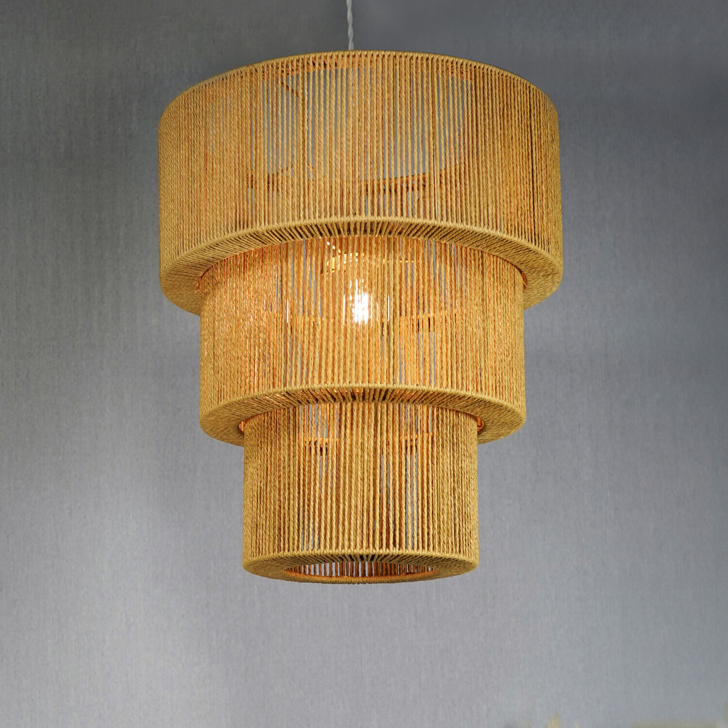 3 Tier Rope Shade Brown Image 2