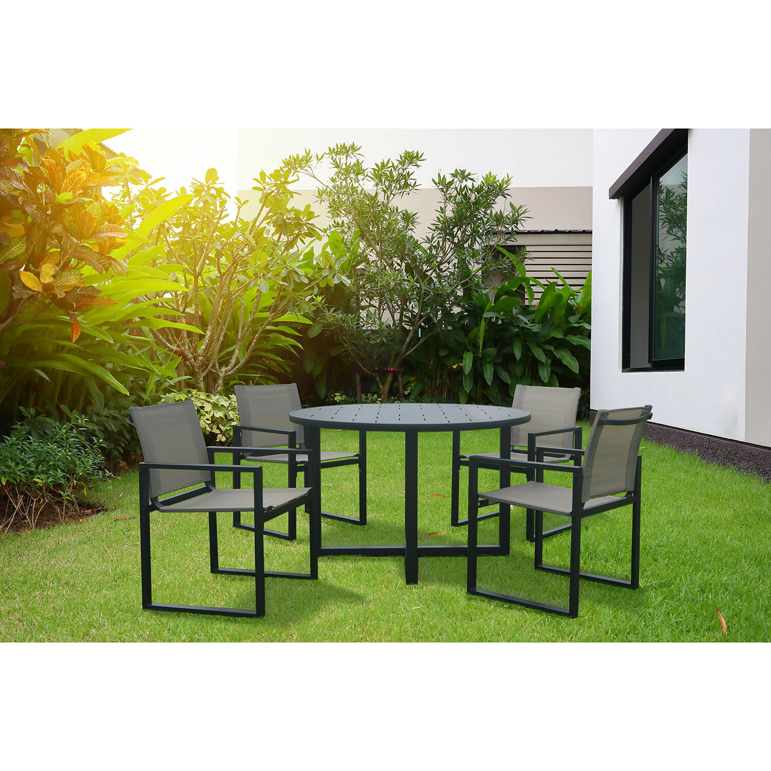 Bayview 4 Seater Dining Set - Black Image 3