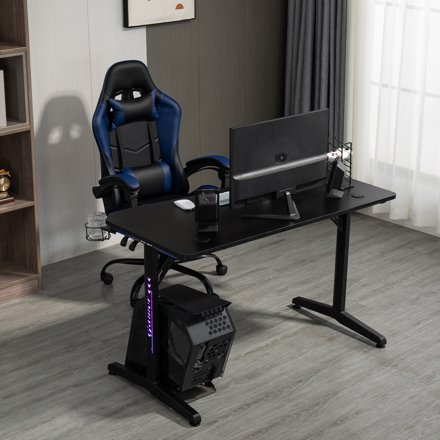 Galaxy Blue Swivel Gaming Chair Image 10