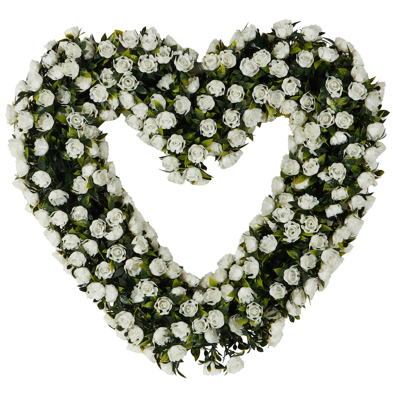 Heart Flower Wreath - Green and White Image 4