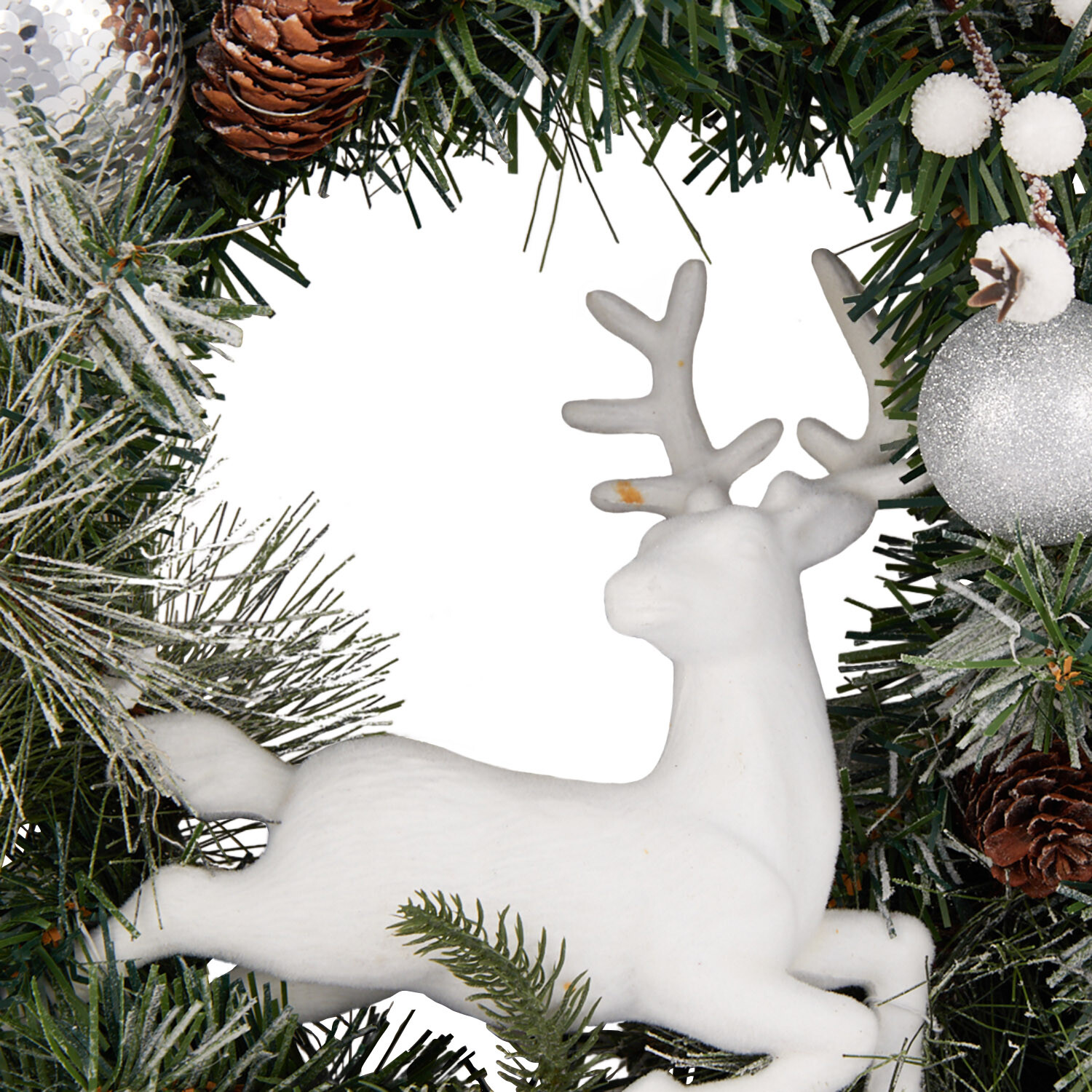 Elegant Stag Wreath - Green and White Image 3