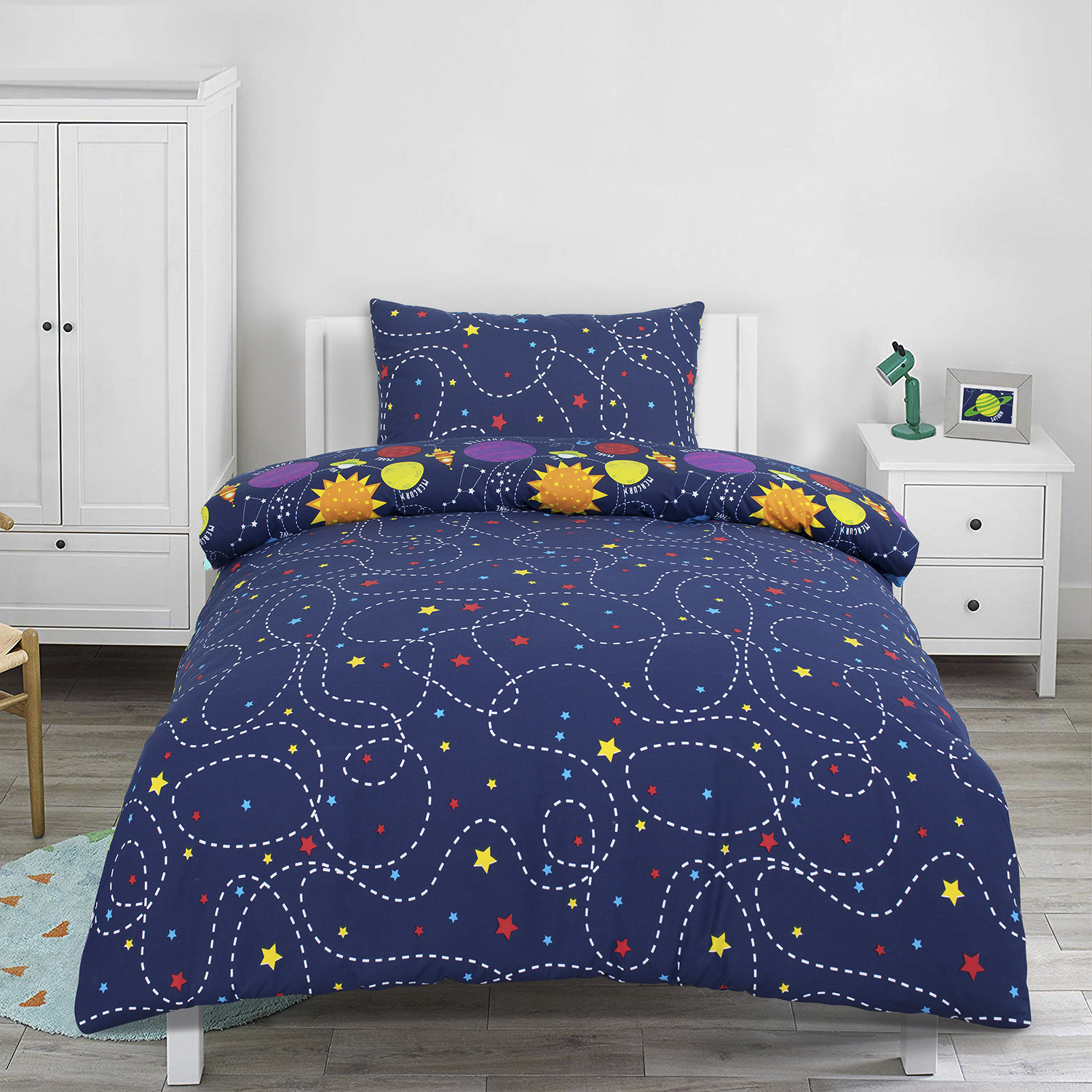 Sleep in Space Single Multicolour Duvet Cover Set Image 3