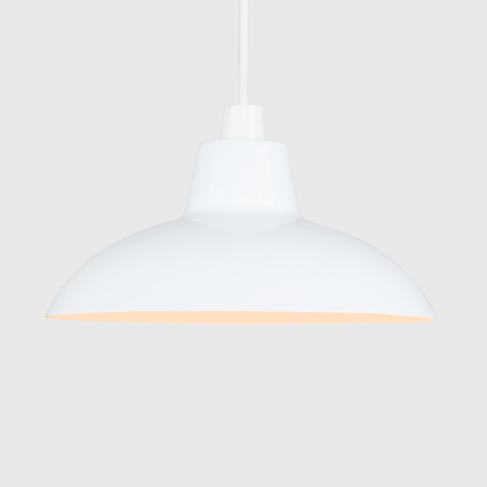 ValueLights Civic White Retro Pendant Light Shade Image 4