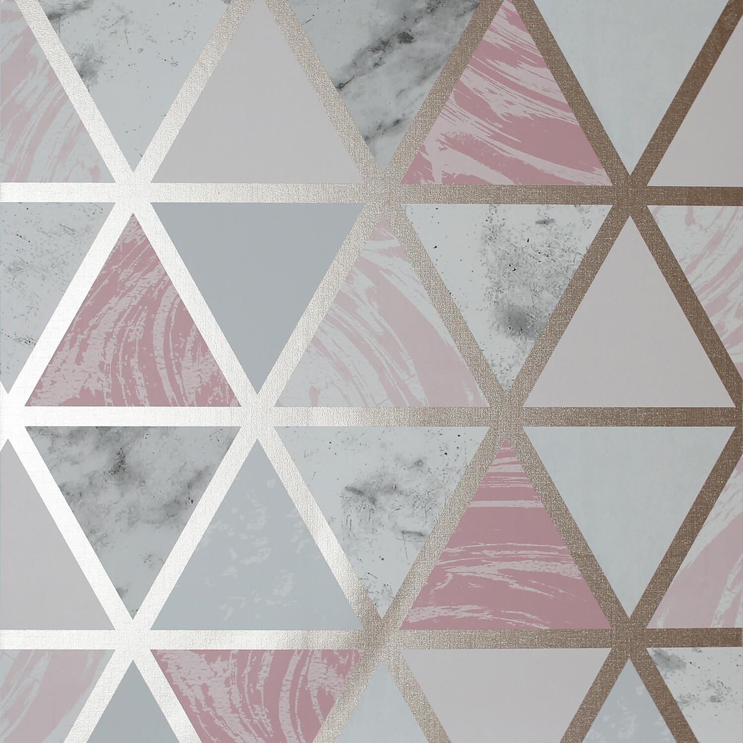Marble Geometrical Wallpaper - Pink Grey Image 1