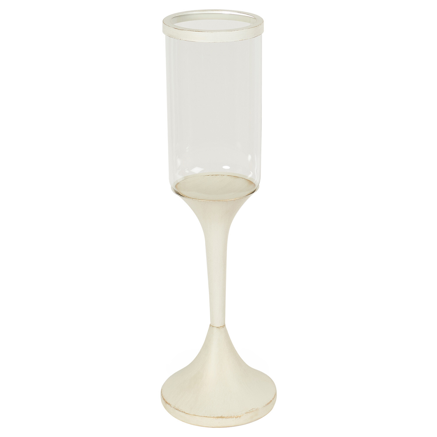 Ivory Table Top Hurricane - Clear Image 3