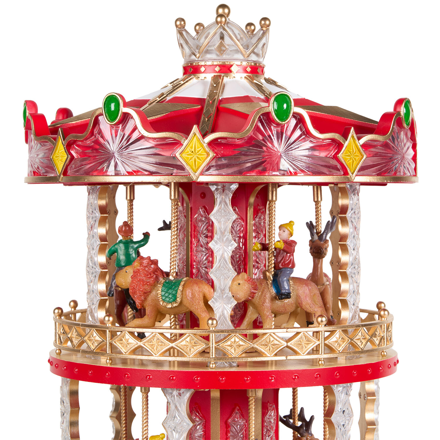 Large Magical Musical Carousel Model Red Image 3