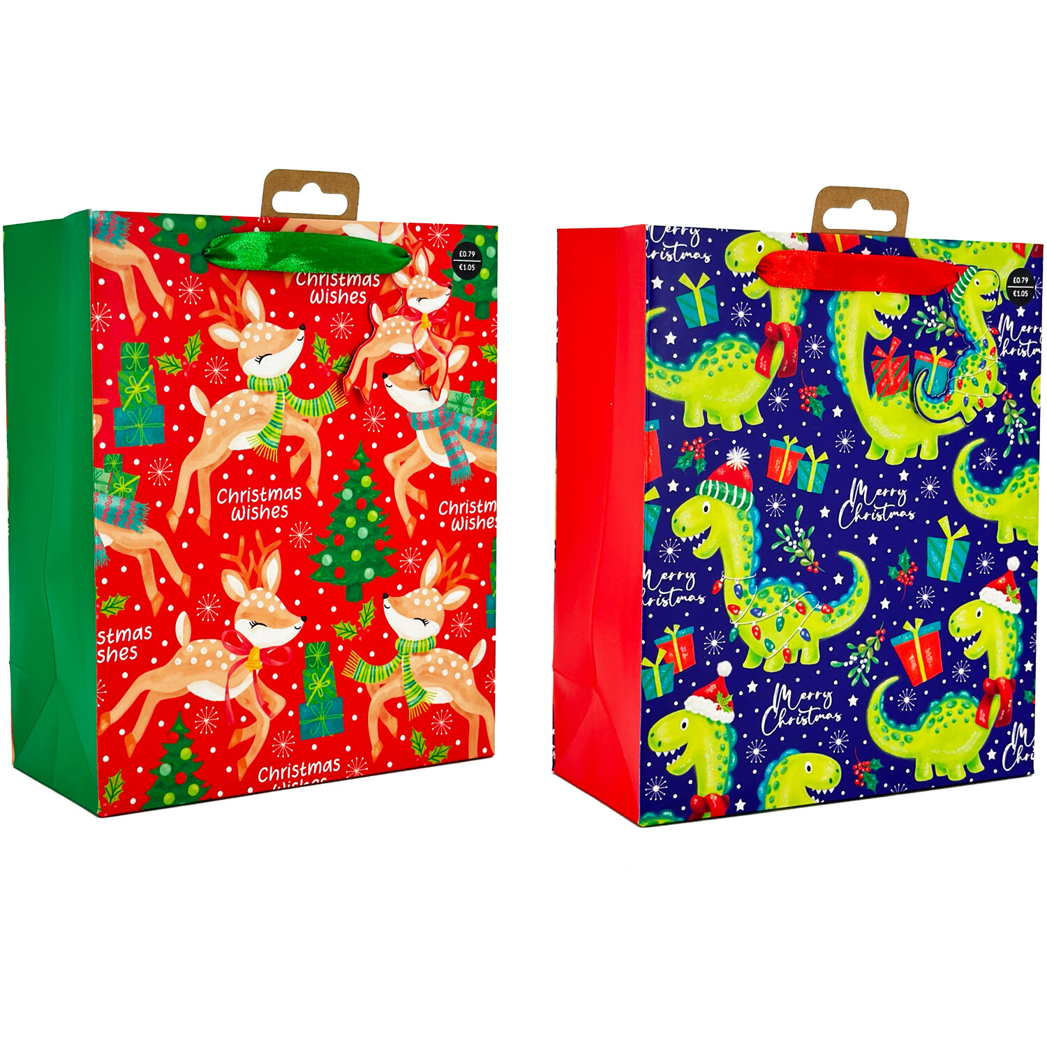 Festive Dinosaur or Reindeer Kids Gift Bag Small Image 3