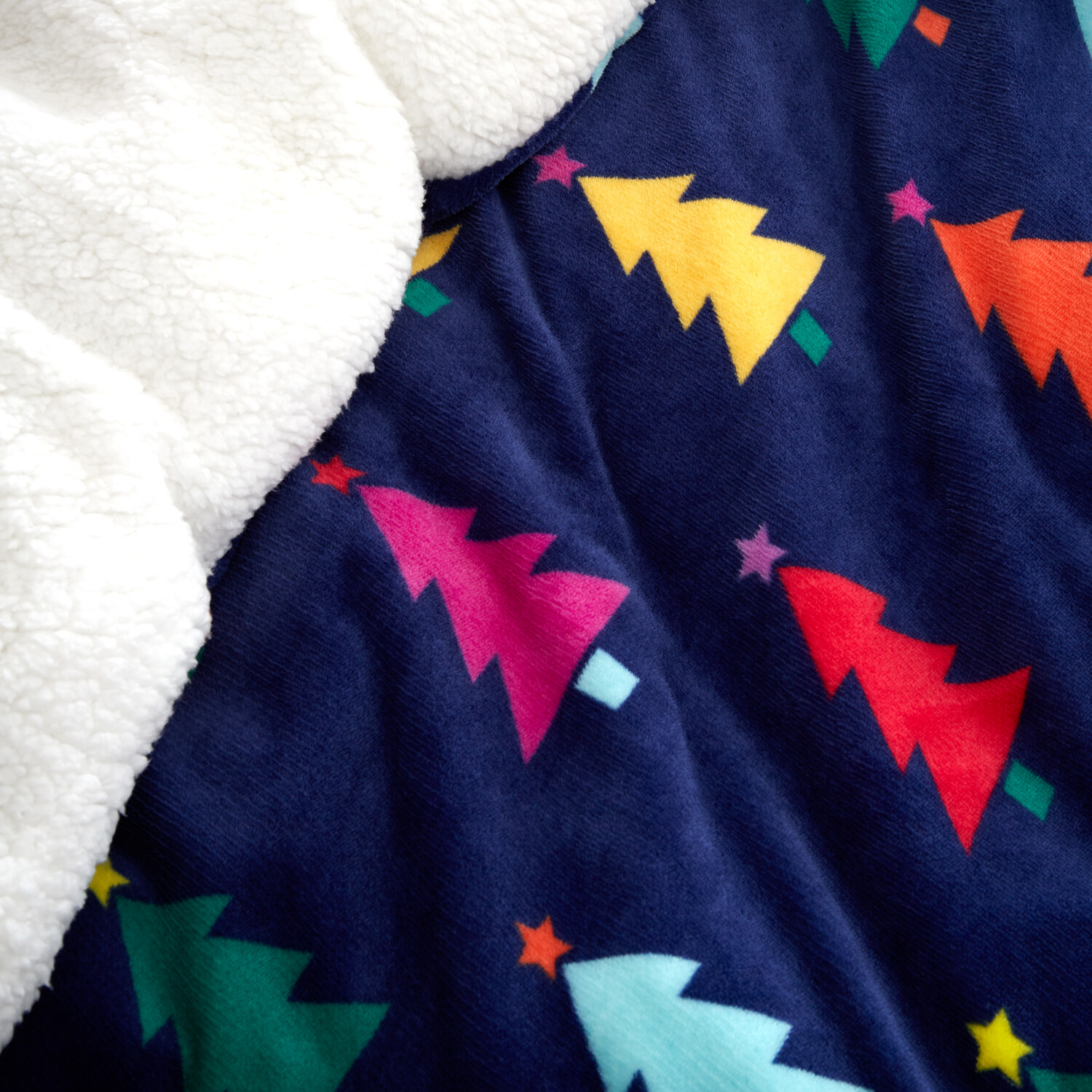 Christmas Brights Fleece Duvet  - Navy / King Image 4