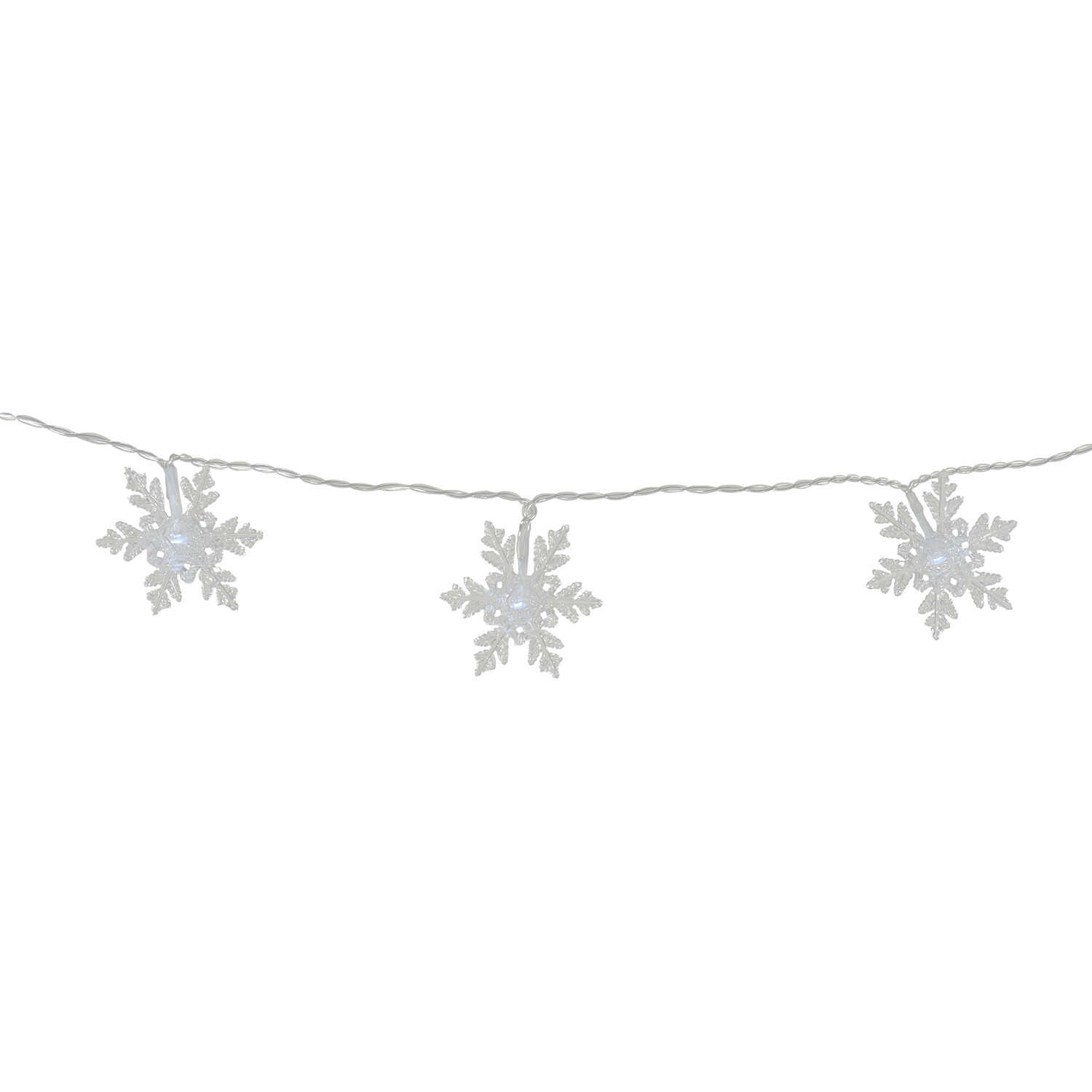 50 LED Snowflake Battery String Lights Image 2