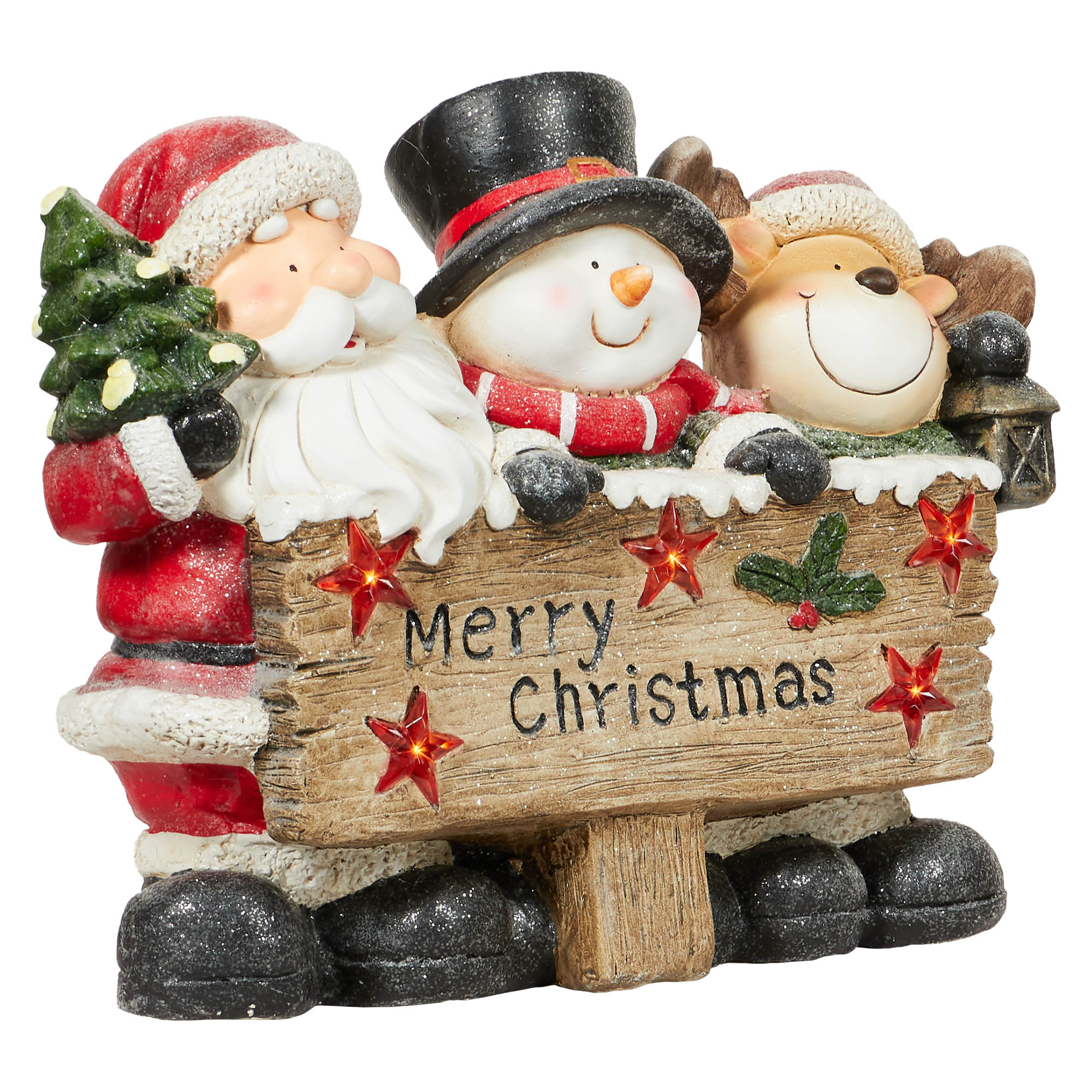Santa & Friends Welcome LED Ornament - Natural Image 4
