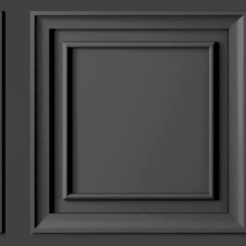 Fresco Wood Panel Charcoal Wallpaper Image 1