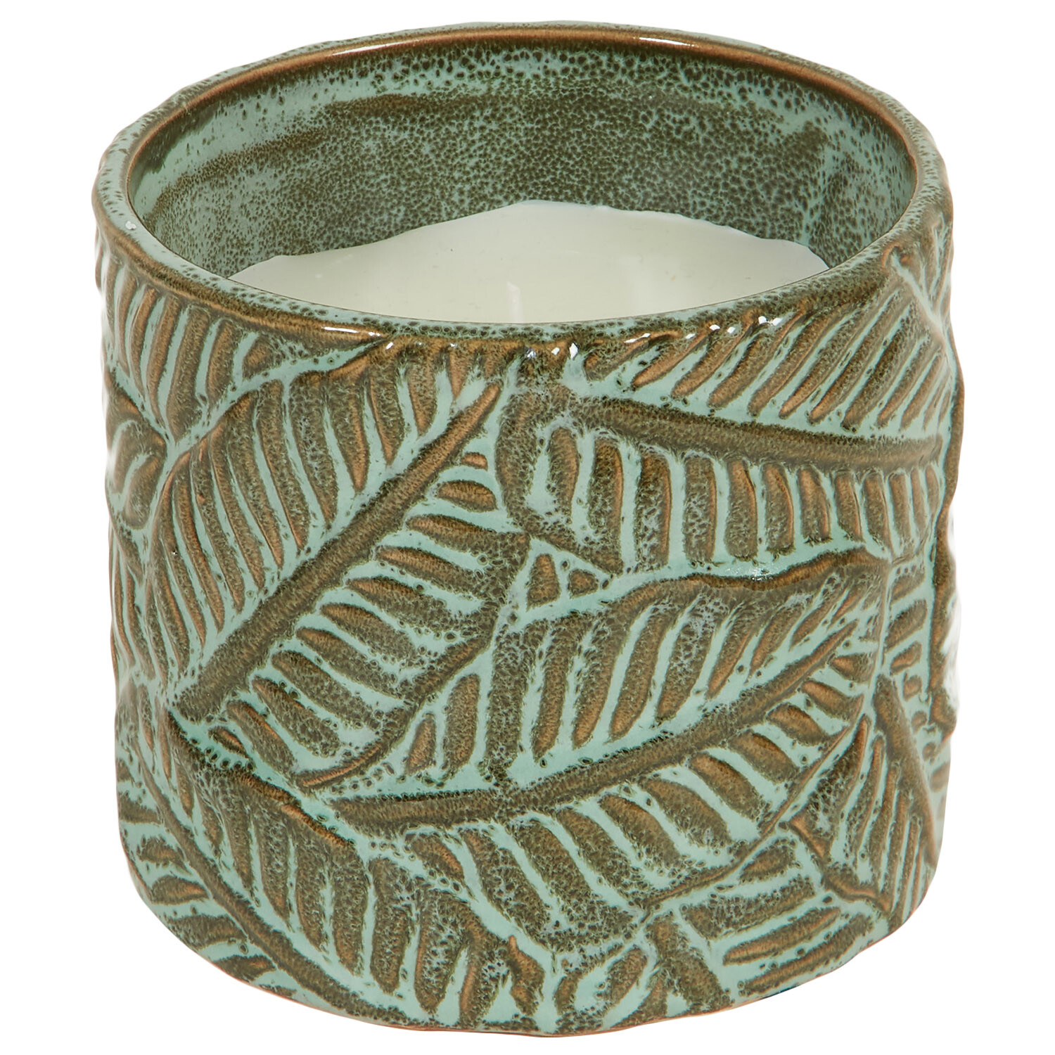 Reactive Glaze Palm Print Citronella Candle - Green Image 2