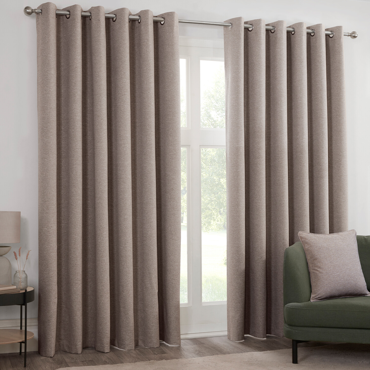 Dusk Eyelet Curtain Natural 229cm Image 2