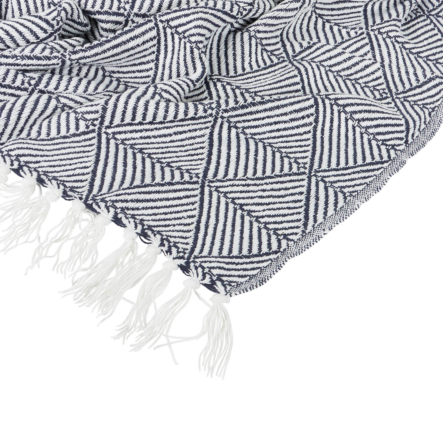 Oslo Navy Geometric Throw  - Navy and White Image 5