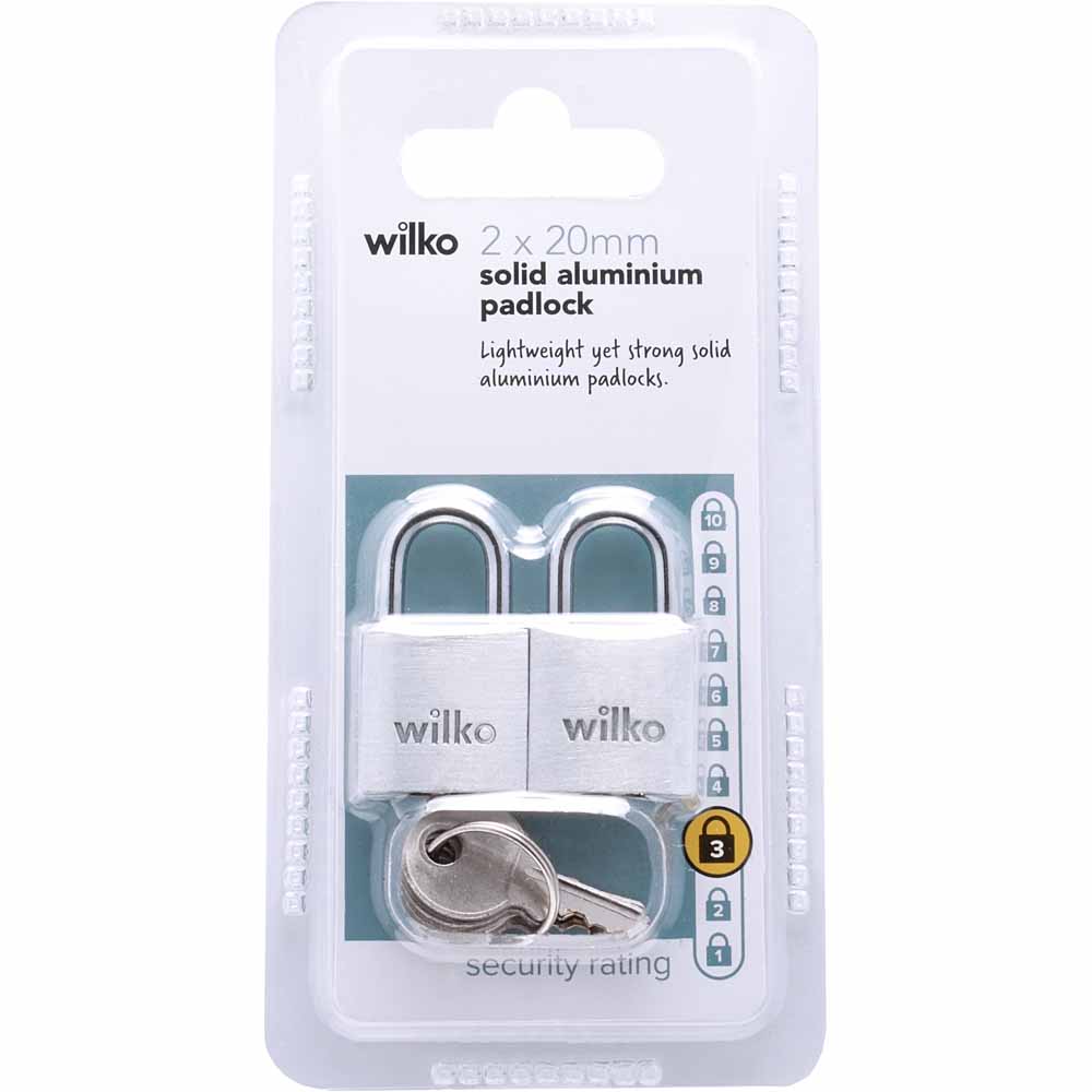 Wilko Titan 2x20mm Aluminium Padlock Image 5