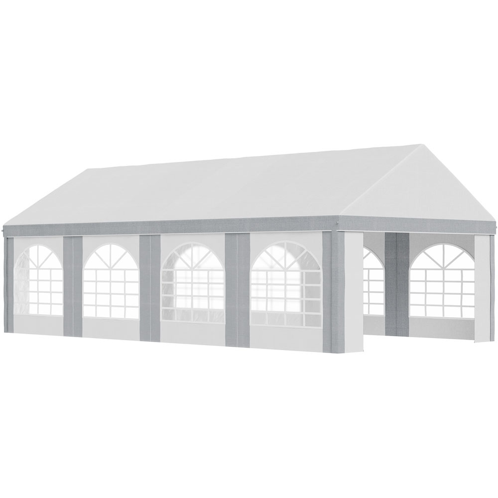 Outsunny 8x4m Galvanised Party Tent Grey Image 2