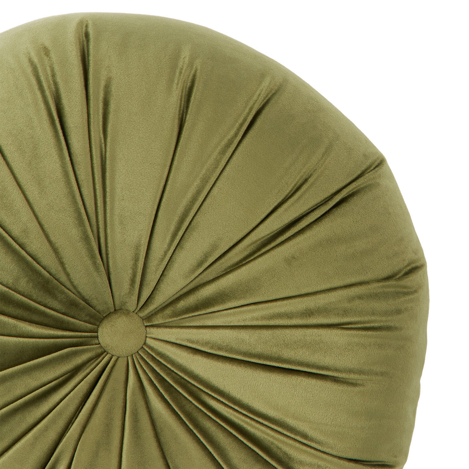 Round Velvet Cushion - Green Image 4