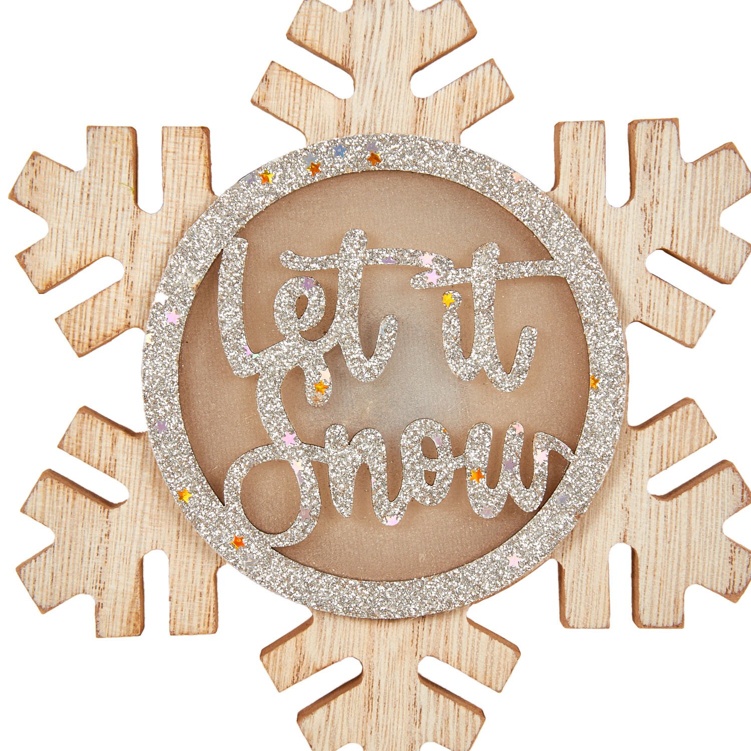 Let It Snow LED Decoration - Wood Image 3