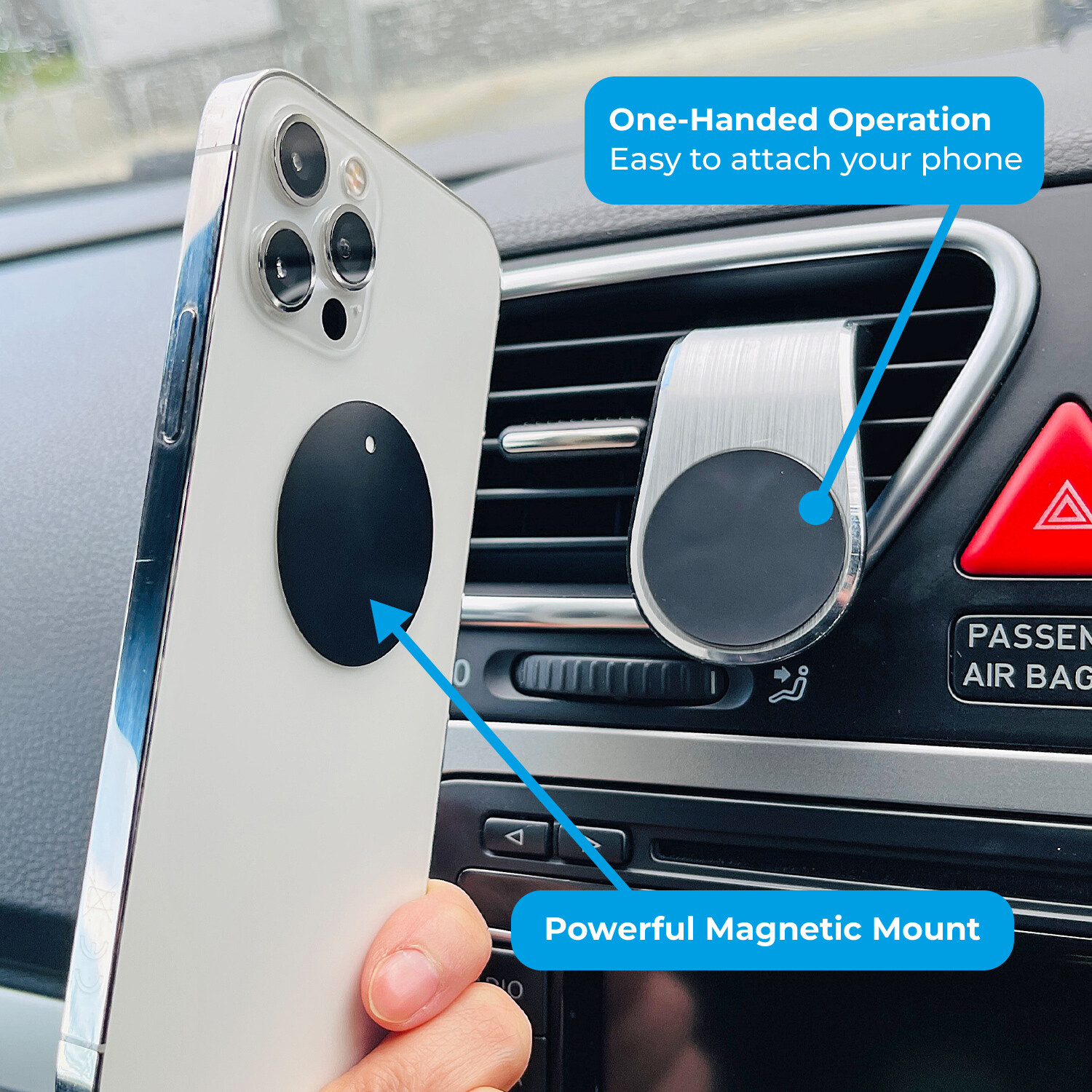 Simply Auto Vent Clip Magnetic Phone Holder - Black Image 2