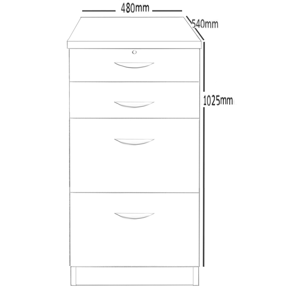R White Cabinets 4 Drawer Brown Filing Cabinet Image 5