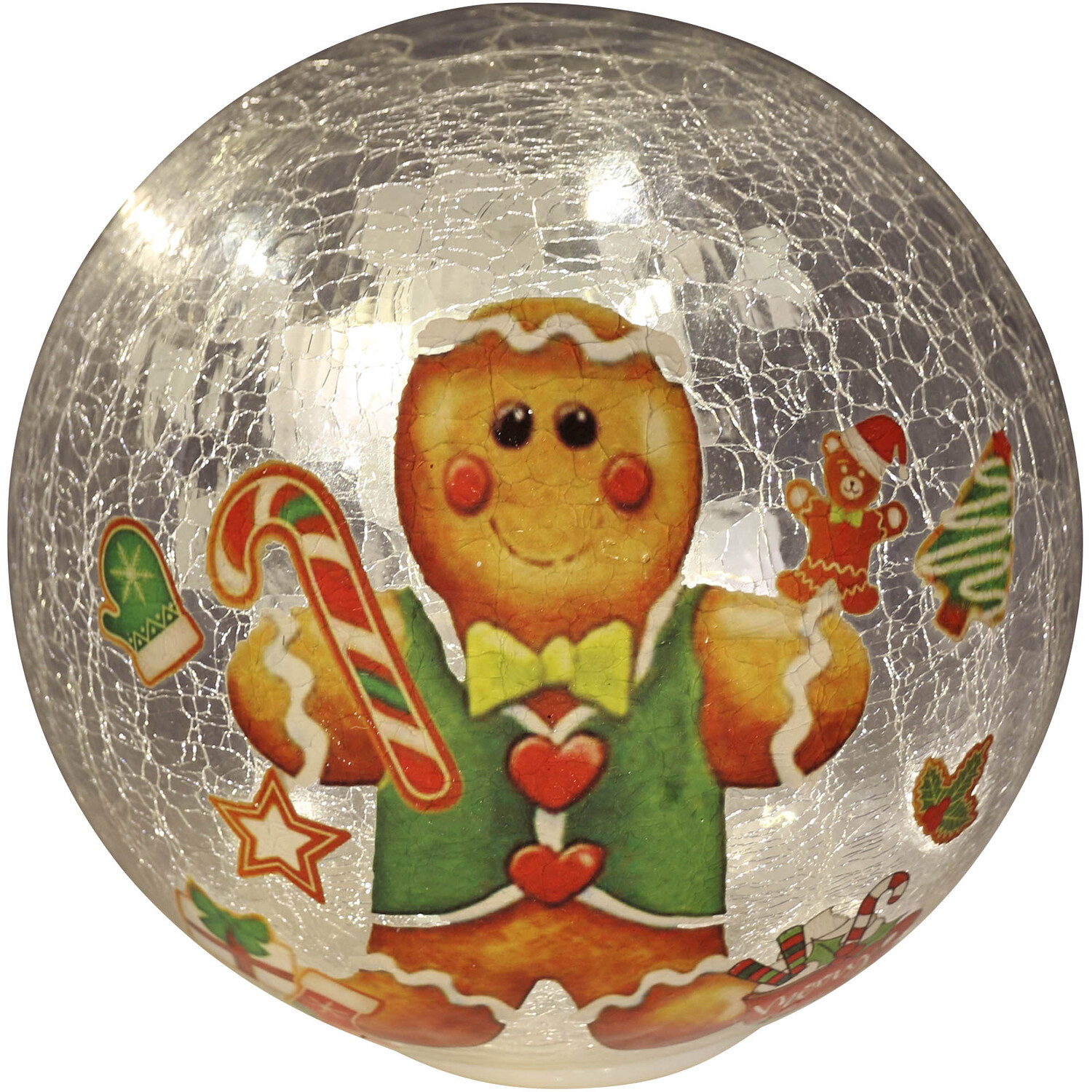 LED Gingerbread Glass Ball Image 2