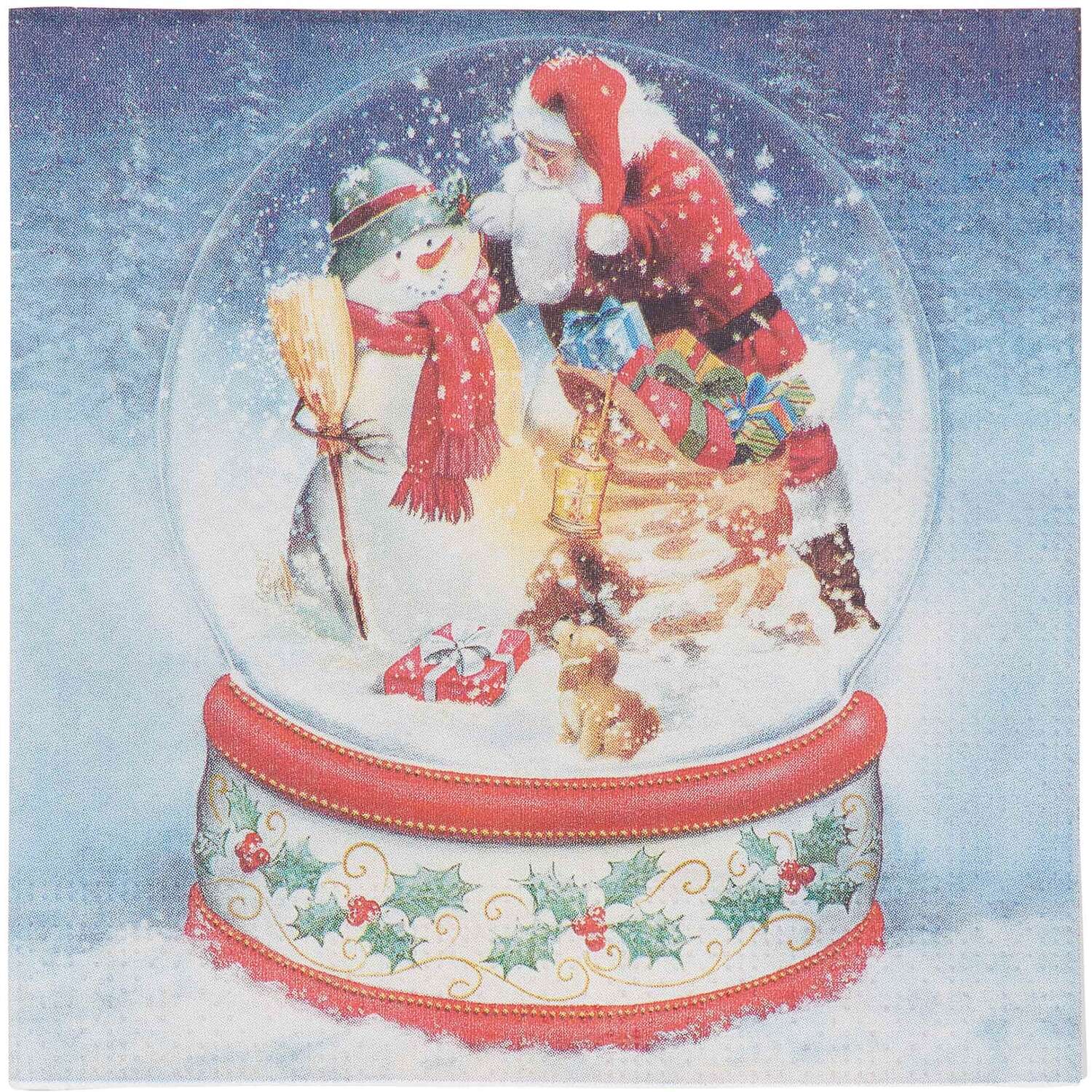 Pack of 20 Snowglobe Napkins - Blue Image 4