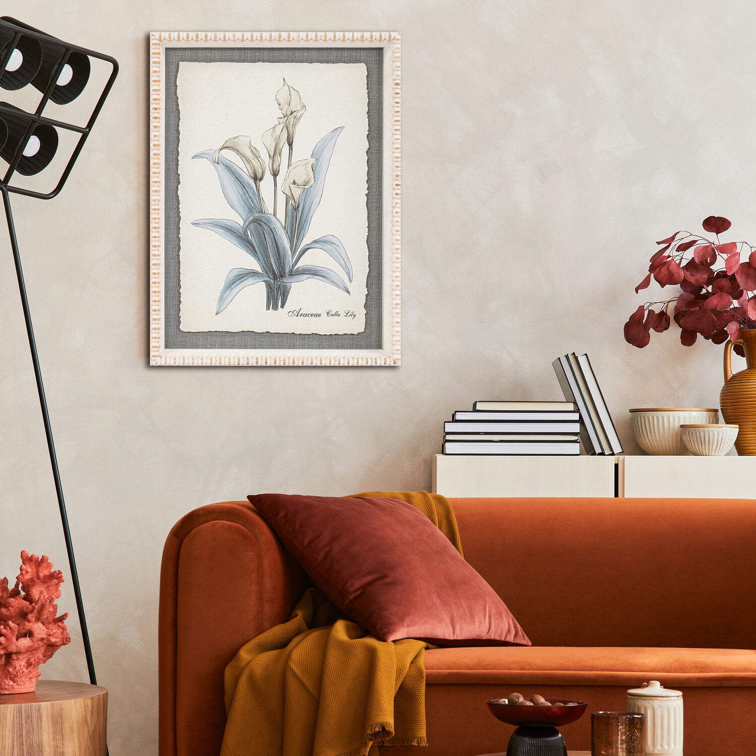 Flower Hand Sketch Effect Framed Art Image 11