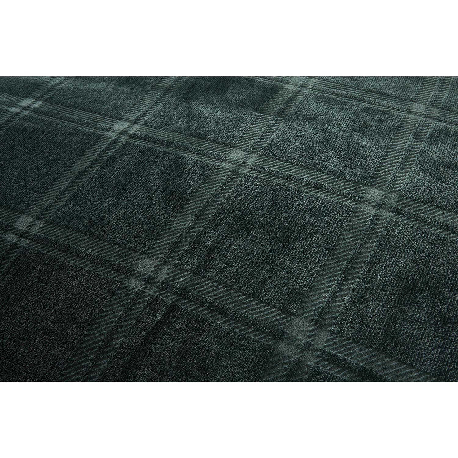 Halston Double Green Check Fleece Duvet Cover and Pillowcase Set Image 3