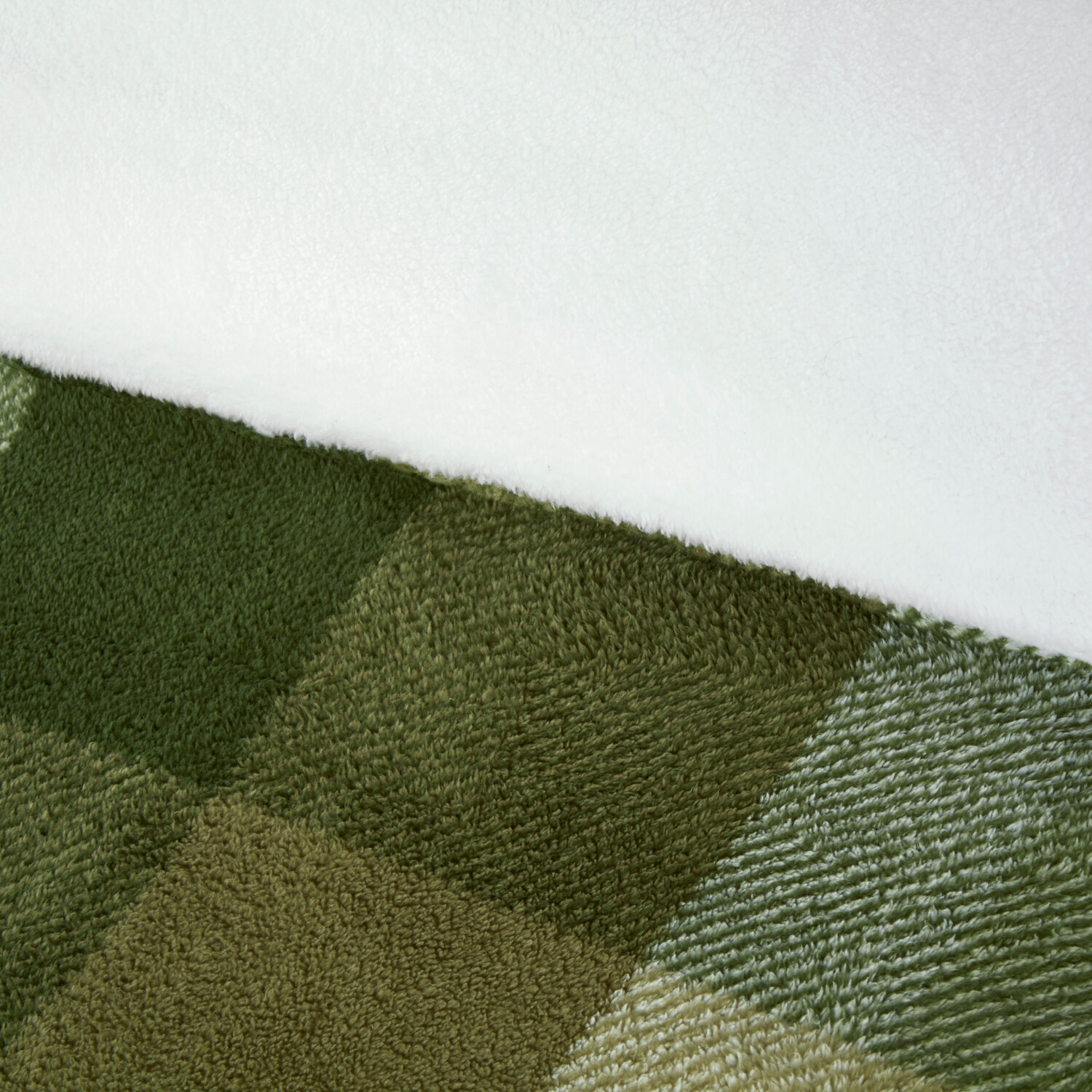 Teddy Fleece Check Duvet Set Green King Image 4