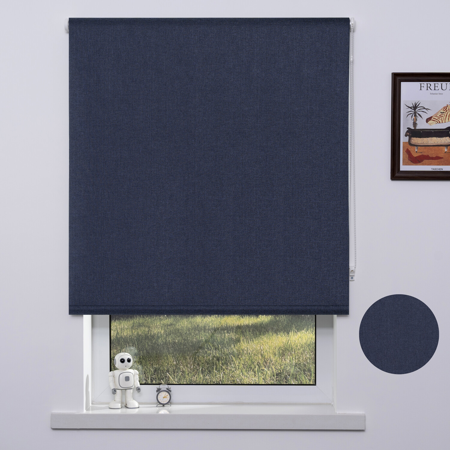 Divante Blackout Textured Blind - Dark Blue / 90cm Image 3