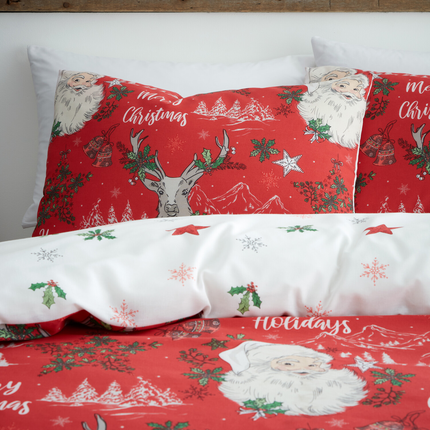 Santas North Pole Duvet Set - Red / Single Image 5