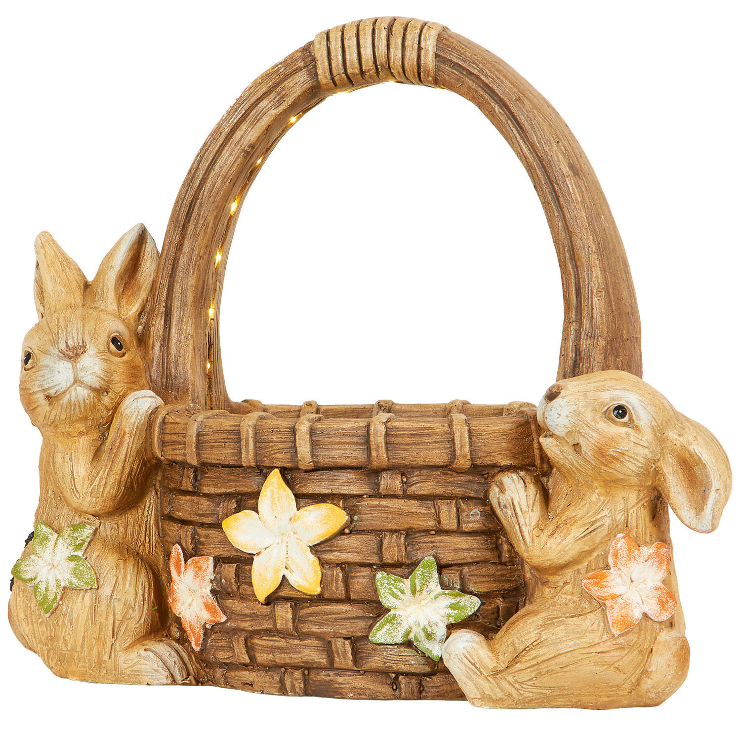 Solar Rabbit Floral Planter - Brown Image 4