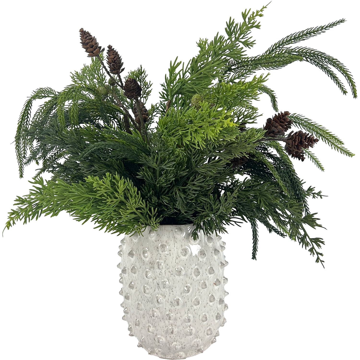Potted Real Touch Floristry ArrangementGreen and White Image 1