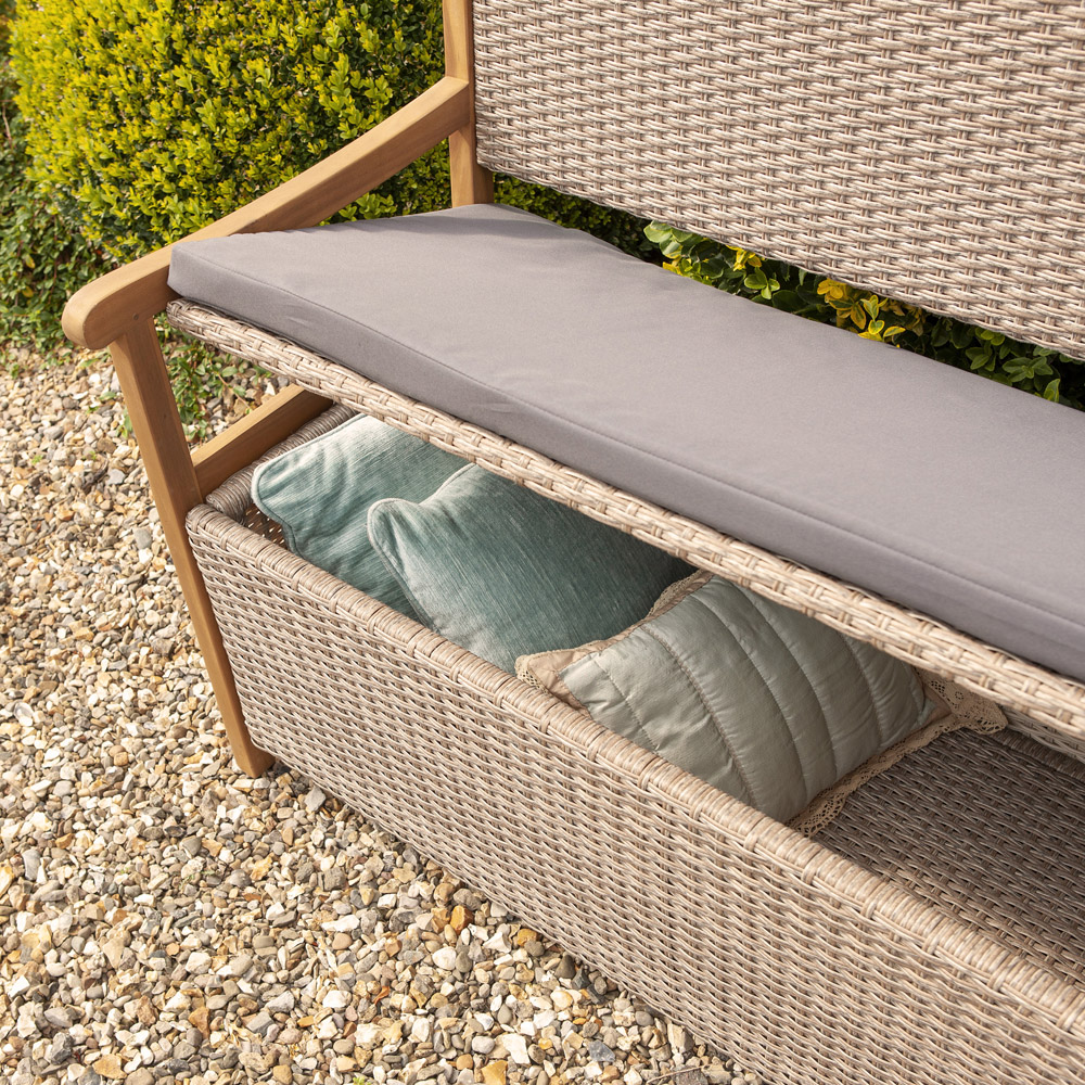 Rowlinson Alderley Natural Rattan Storage Bench Image 9