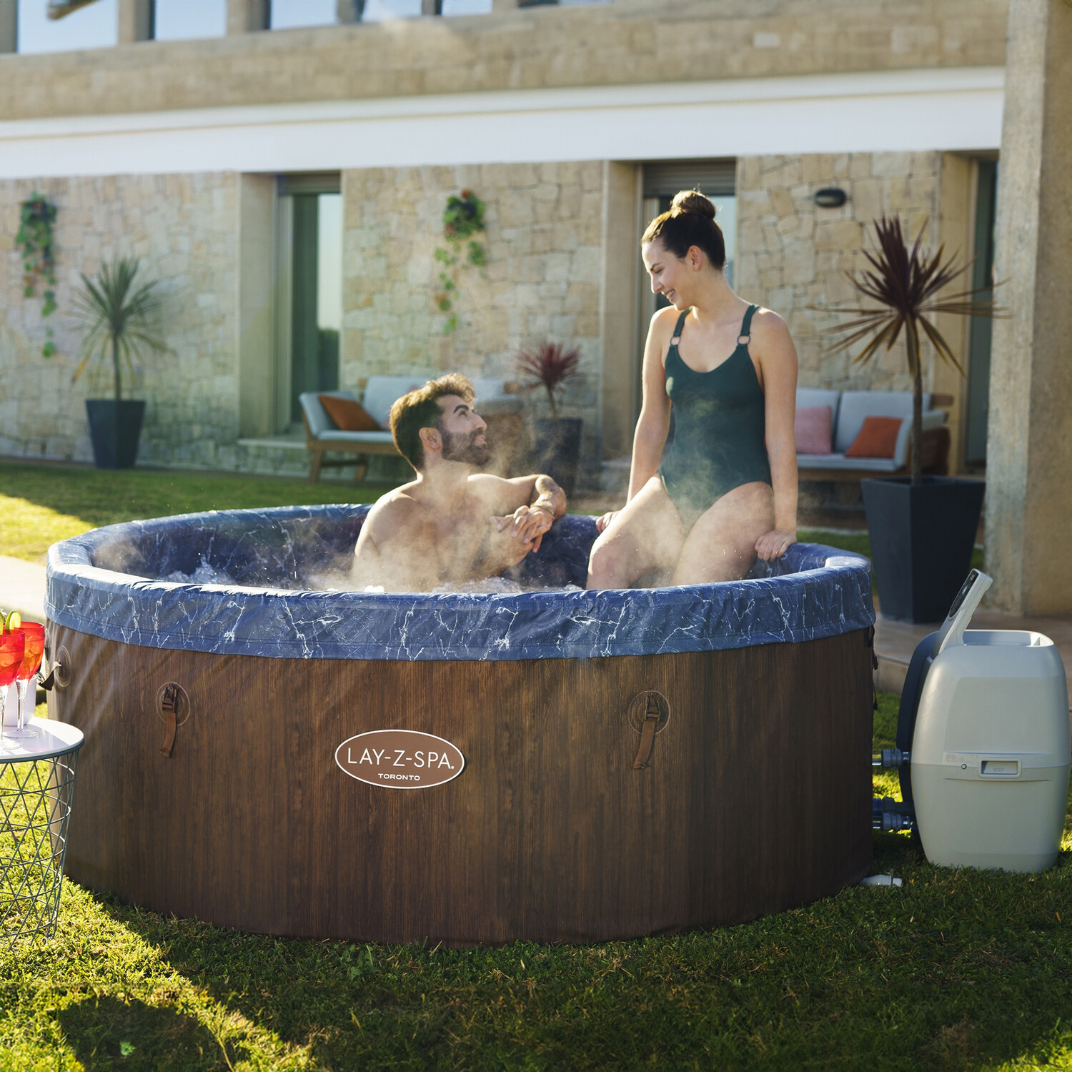 Lay-Z-Spa Toronto Smart Airjet Plus 7 - Brown and Blue Image 6
